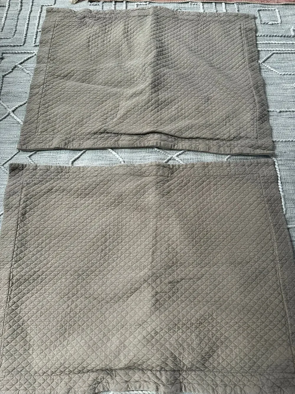 Restoration Hardware Vintage-Washed Diamond Matelasse 2 Pillow Shams STANDARD